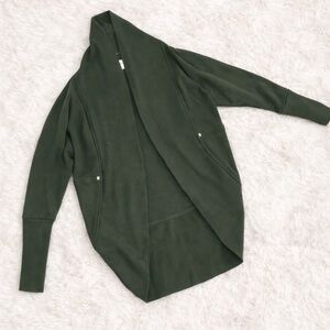 Wilfred Aritzia Olive Green Draped Open-Front Cardigan XS